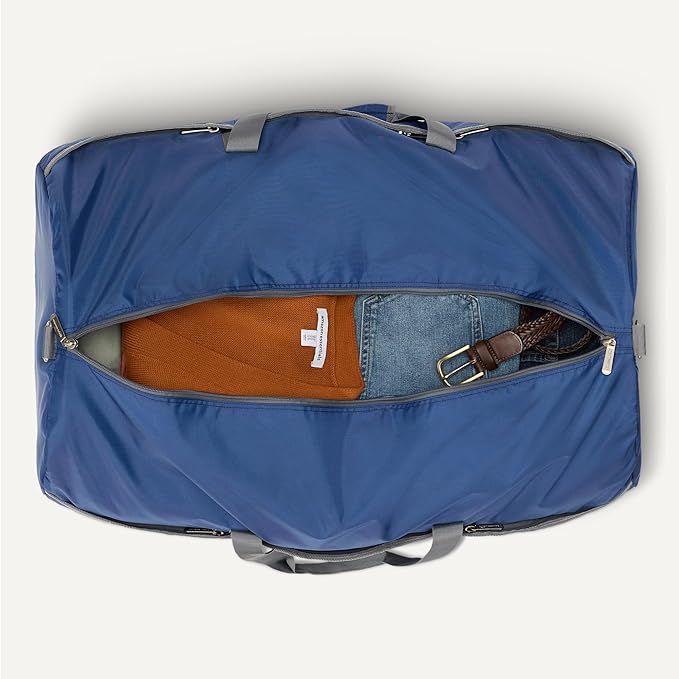 Amazon Essentials Extra Large Foldable Nylon Duffel Bag for Travel/Storage with Zippered Pockets, 32.4", 150L, 50-LBS Capacity, Navy Blue (Previously Amazon Basics)