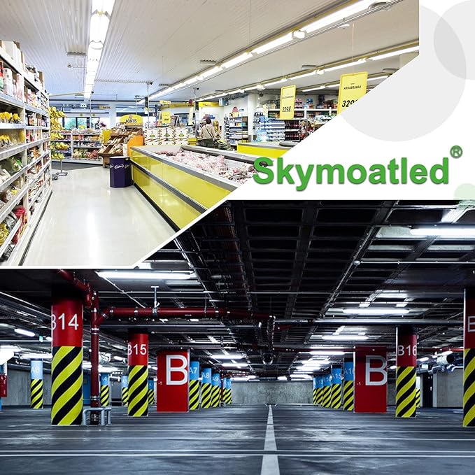 Skymoatled 8Pack 8FT LED Shop Light Garage Light,100W 6000K White Light 15000LM Super Bright,Hanging/Surface Mount,Linkable T8 LED Tube Lights for Garage,Warehouse, Workshop,Plug and Play