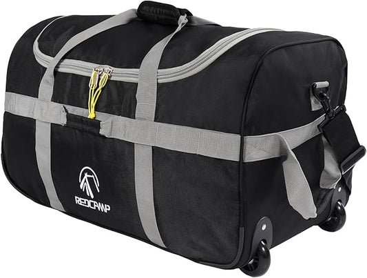 REDCAMP 85L/120L/140L Foldable Duffle Bag with Wheels, Large Travel Duffel Bag