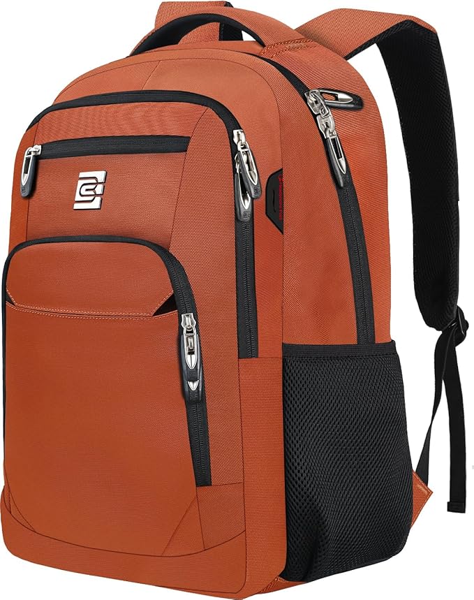 Volher Laptop Backpack,Business Travel Anti Theft Slim Durable Laptops Backpack,Water Resistant College Computer Bag for Women & Men Fits 15.6 Inch Laptop and Notebook-Orange