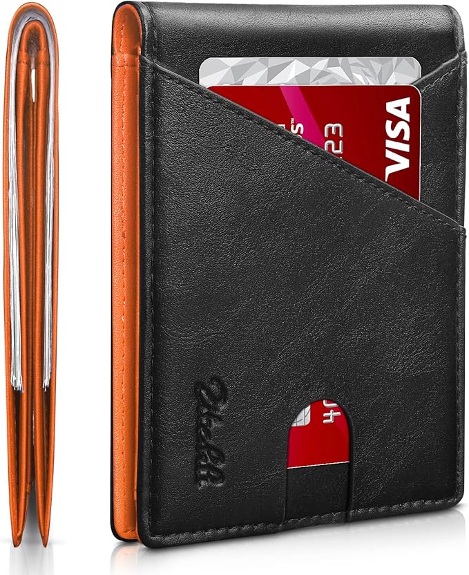 Zitahli Bifold Wallets for Men - Slim RFID Leather Credit Card Holder for 6-11 Cards, Minimalist Thin Wallet with ID Window & Cash Slot,Front Pockt Carteras Para Hombres, Birthday Gifts for Men | Slim, RFID Blocking, Premium, Front Pocket, Gift Box, Le...