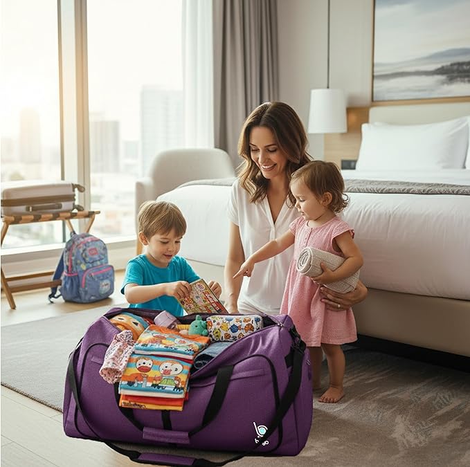 Bago Large Duffle Bag for Travel Women & Men. Durable Lightweight Foldable Travel Duffel Bags For Traveling Women. 100L Duffle Bags for Overnight Bag With Shoe Compartment Collapsible Weekender duffel