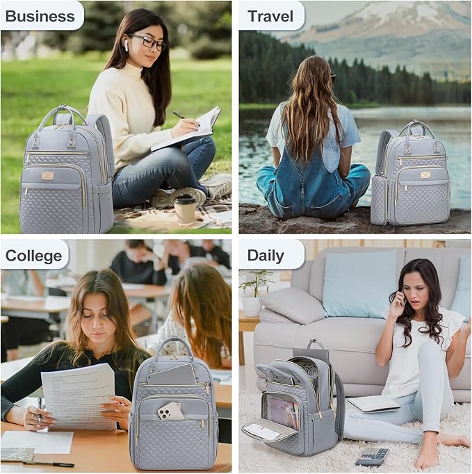 Tealari Laptop Backpack for Women,15.6 Inch Laptop Backpack for Work,Water Resistant Travel Backpack,College Bookbag with Wallet