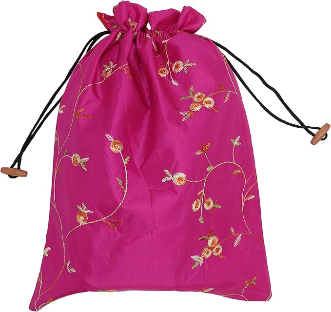 Ouyatoyu 4pcs Embroidered Silk Flower Design Jacquard Travel Bag, Laundry Bags Shoe Bags, Lingerie Bags Underwear Bags for Travel Storage for Men Women Washable Cloth Shoe Bags