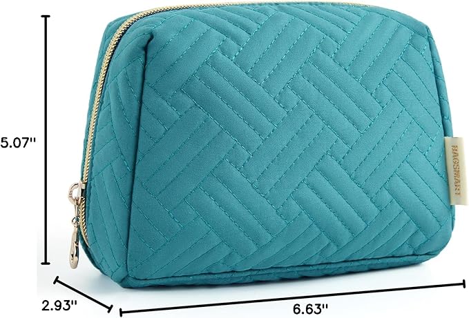 BAGSMART Small Makeup Bag, Travel Cosmetic Bag Make Up Pouch Small Travel Zipper Pouch,Water-resistant Toiletry Bag,Makeup Organizer Bag for Women, Blue