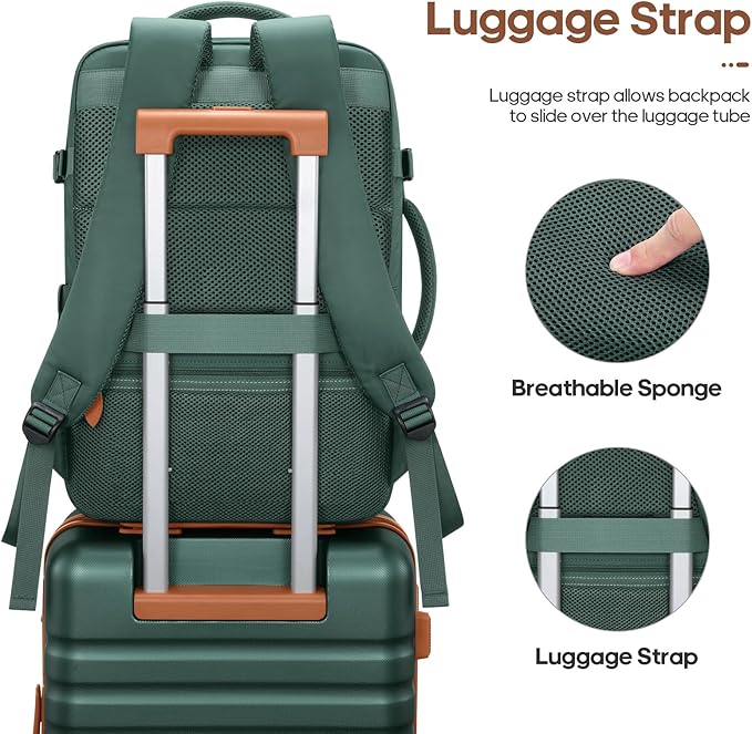 UKEIN Luggage Sets 3 Piece, PC Hardside Carry On Luggage 28Inch With Spinner Wheels with TSA Lock, Carry On Suitcase Set With Travel Backpack for Men (Green, 3 piece set (28inch))