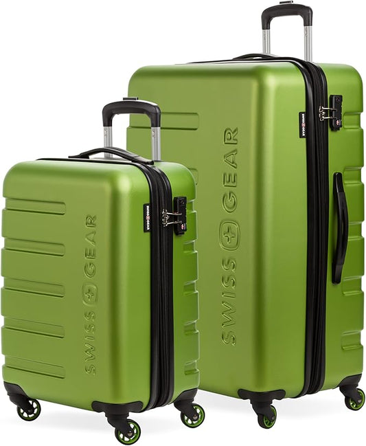 SwissGear 7366 Signature Hardside Expandable Luggage with Spinner Wheels, TSA Lock, Cup-Holder, Green, 2-Piece Set (19/27)