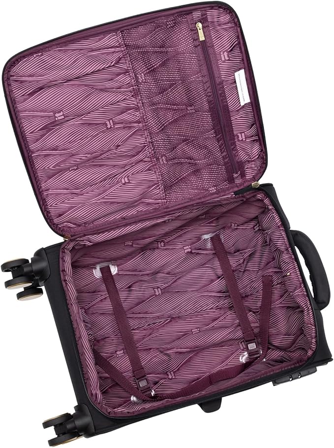 It Luggage Glimmering 22" Softside Carry-On 8 Wheel Expandable Spinner, Black