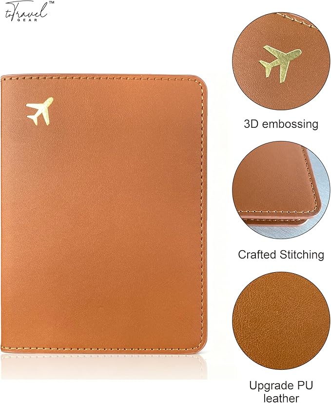 Passport Holder for Travel Essentials,RFID Blocking Passport Cover Case for Travel Accessories,Travel Wallet for Women Men (Dark Brown)