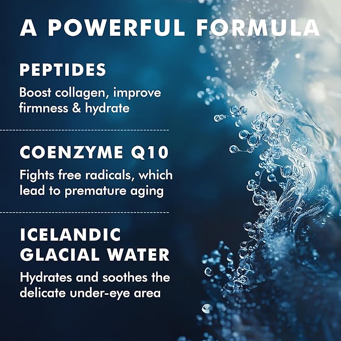 Skyn ICELAND Hydro Cool Firming Under Eye Patches, Instant Cooling for Puffy, Tired Eyes with Peptides and Coenzyme Q10, 10 Minute Treatment, Vegan, All Skin Types, 16 Pairs