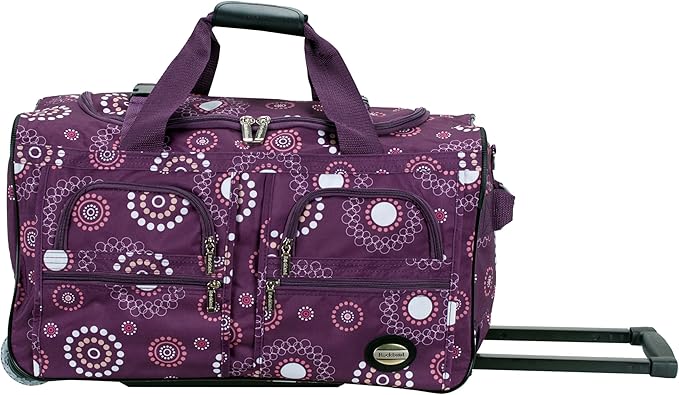 Rockland Rolling Duffel Bag, Black, 22"