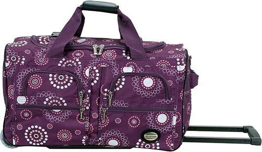 Rockland Rolling Duffel Bag, Black, 22"