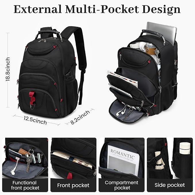 Boavan Vacuum Seal Backpack for Travel with Pump, 55L Large Bag with Zipper‑Off Detachable Vacuum Compression Bag Waterproof Carry On Large Travel Bag for Airline，Bags and Backpack Used Independently