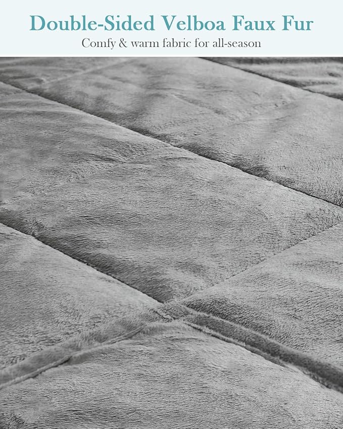 Topblan Weighted Blanket Queen Size 15lbs, Adult Weighted Blankets with Soft Warm Fabric for Sleeping and Calming, Adult Heavy Blanket for Sofa Bed, Grey, 60 x 80 inches
