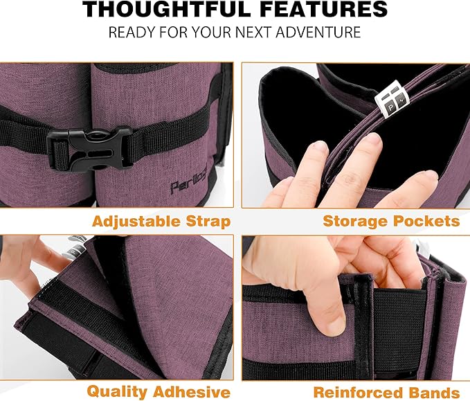 Luggage Cup Holder Attachment – Hands-Free Drink Carrier for Coffee Mugs, Bottle and Tumblers, Essential Travel Accessory, for Flight Attendants & Travelers