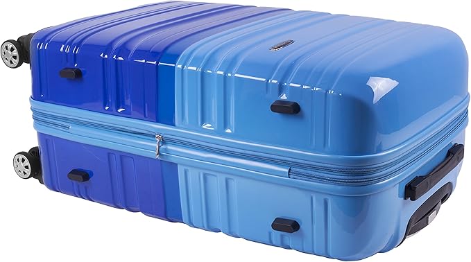 Rockland Melbourne Hardside Expandable Spinner Wheel Luggage, 2TONEBLUE, 2 Piece (20"/28")