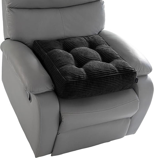 HIGOGOGO Tufted Corduroy Recliner Seat Cushion for Elderly, High Density Foam Large Square Seat Cushion for Recliner Chair, Floor Pillow, Office Chair, Car, No Pressure on Thighs, 20x20x4