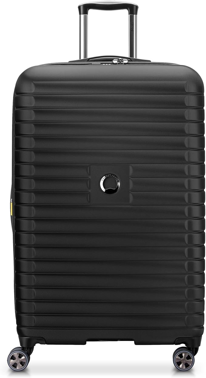 DELSEY PARIS Cruise 3.0 Hardside Expandable Luggage with Spinner Wheels, Black, Checked-Large 28 Inch