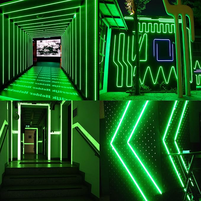 LED Neon Lights 50ft LED Strip Lights Waterproof 110V Flexible Cuttable Connectable Rope Lights Outdoor, Green Neon Lights Decor DIY, Bar, Hotel, Commercial Building Use