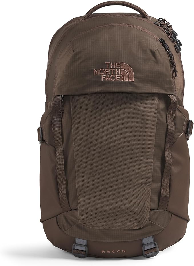 The North Face Recon Everyday Laptop Backpack - Daypack, Water Repellent, Laptop Sleeve, 2 Water Bottle Pockets, Smokey Brown/Latte, One Size