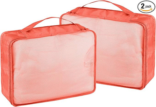 Packing Cubes Set, 2 Pcs Packing Organizers Set for Suitcases (Watermelon red)