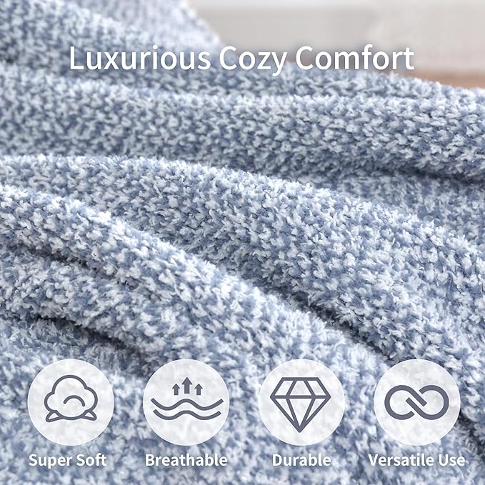 JOOJA Wearable Blanket Super Soft Feather Yarn Blanket Shawl with Pockets Fuzzy Throw Blanket TV Blanket for Adults Teens