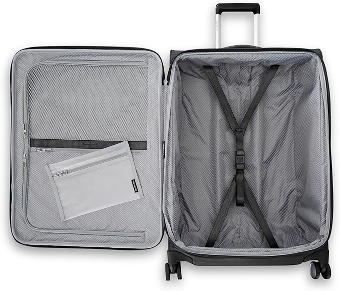 Samsonite UpLIFT Lightweight Medium Checked Softside Luggage with Spinner Wheels - Expandable - Airline-Approved, Polyester Soft Suitcase for Ultra Light Travel - Black