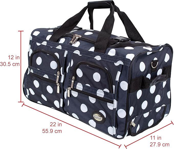Rockland Rolling Duffel Bag, Black, 22"