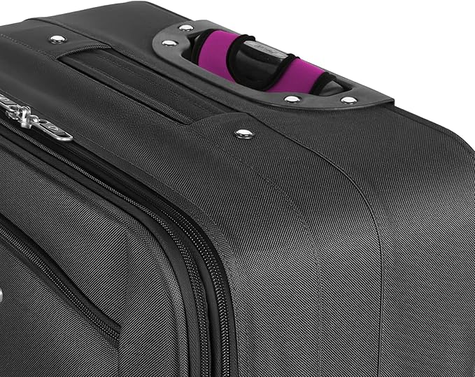 Cosmos 5 Pcs Neoprene Luggage Handle Wrap Soft Grip Handle Cover Luggage Identifier with Hollow Design for Push-Button Handle Trolley Handle and Travel Suitcase Trolley Case (Red Violet)
