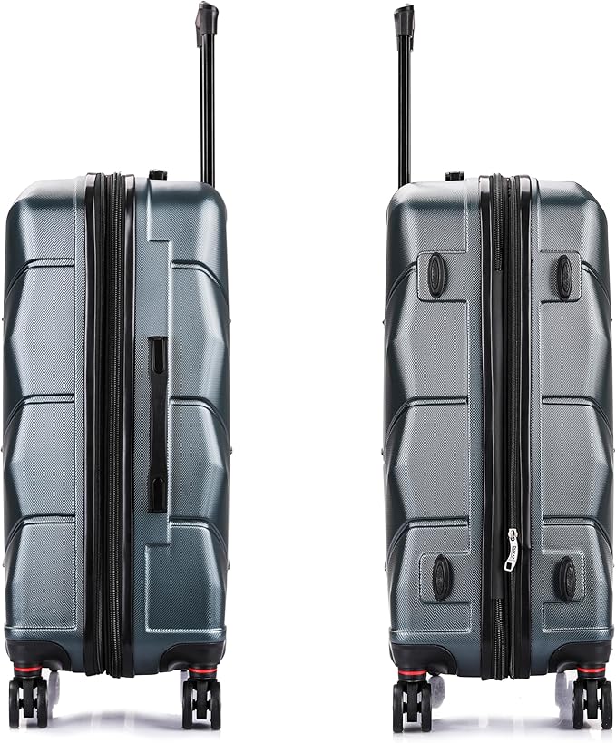 DUKAP ZONIX Luggage with Spinner Wheels | Durable Lightweight Hardside Suitcase, Spacious Travel Bag with Handle and Trolley | 26 Inch Medium Checked Luggage | Green