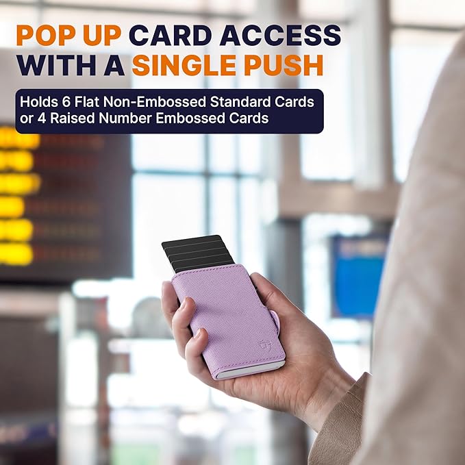 Conceal Plus Pop Up Wallet for Women – Slim Wallet for Small Purse & Crossbody Bag with Quick Card Access and RFID Blocking – Compact Card Holder (4-6 Card Capacity)