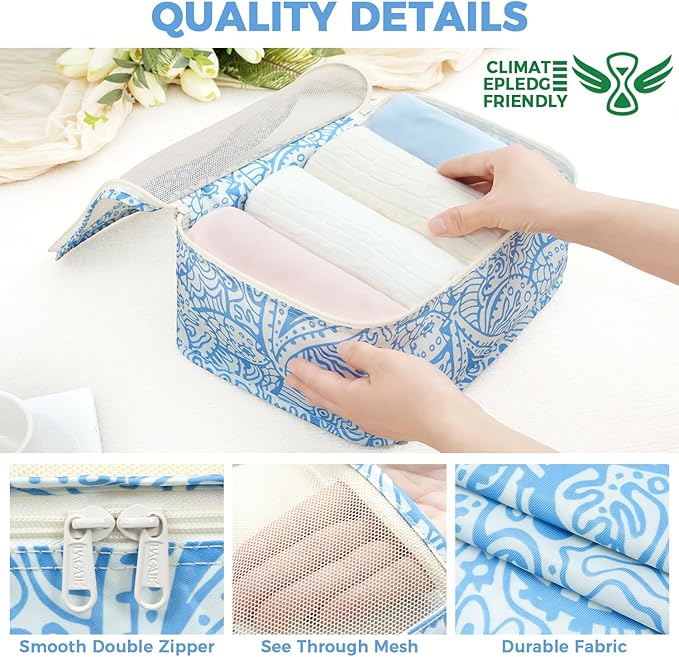 BAGAIL 9 Set Packing Cubes with Packing List Luggage Packing Organizers for Travel Accessories