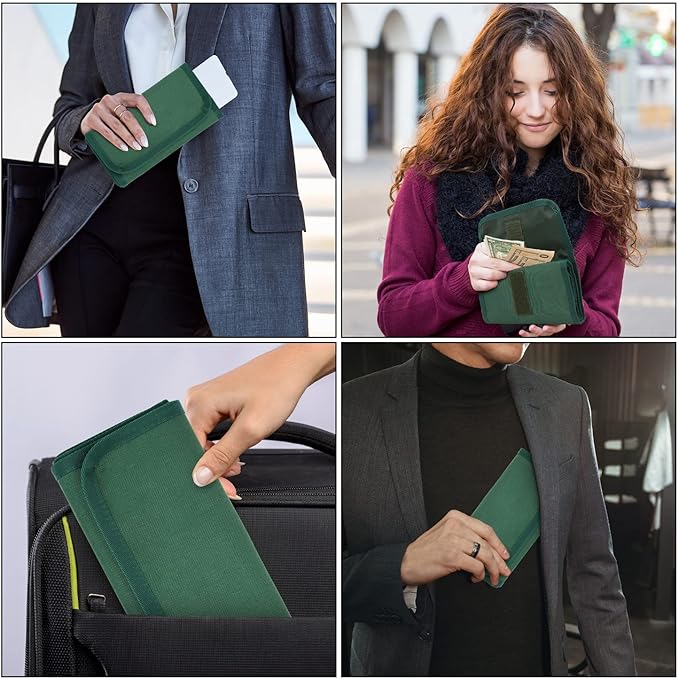 VOCHIC Money Wallet, Money Organizer for Cash with 6 Zippered Pocket Multipack Money Pouch, Cash Bill Organizer, Money Bag Small Travel Money Holder for Budgeting, Receipt and Tips