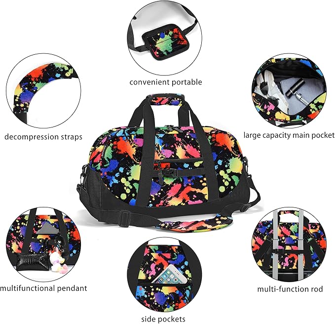 Stumdo Kids Overnighter Duffel Bags for kids, Carry-On Size & Ideal for School Practice or Overnight Travel Weekender Tote for Travel Gym Sport bag for Boys & Girls (11cse)