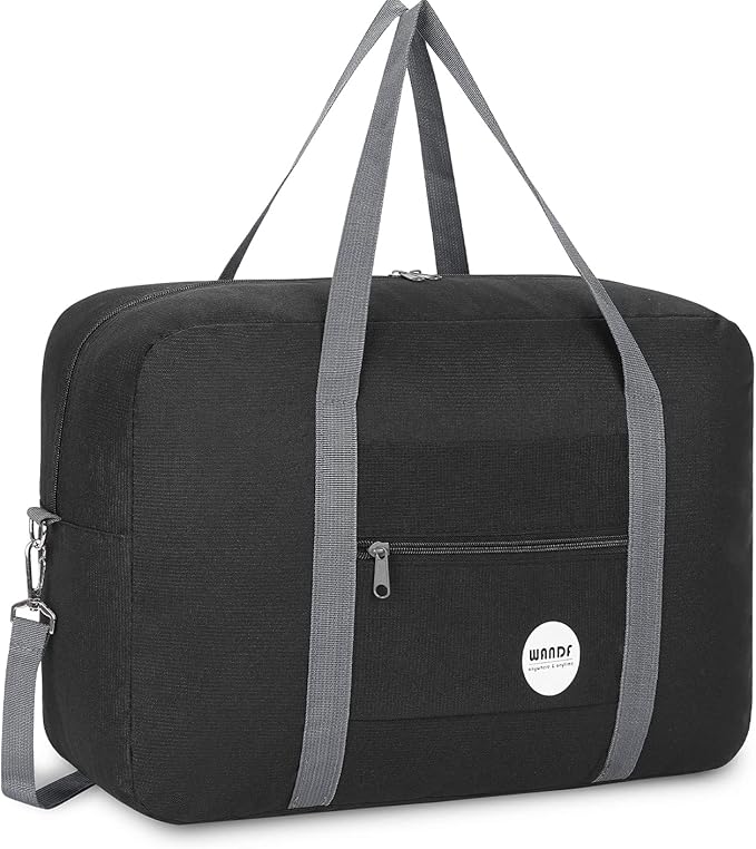 WANDF For Spirit Airlines Personal Item Bag 18x14x8 Travel Duffel Bag Underseat Foldable Carry-on Luggage for Women