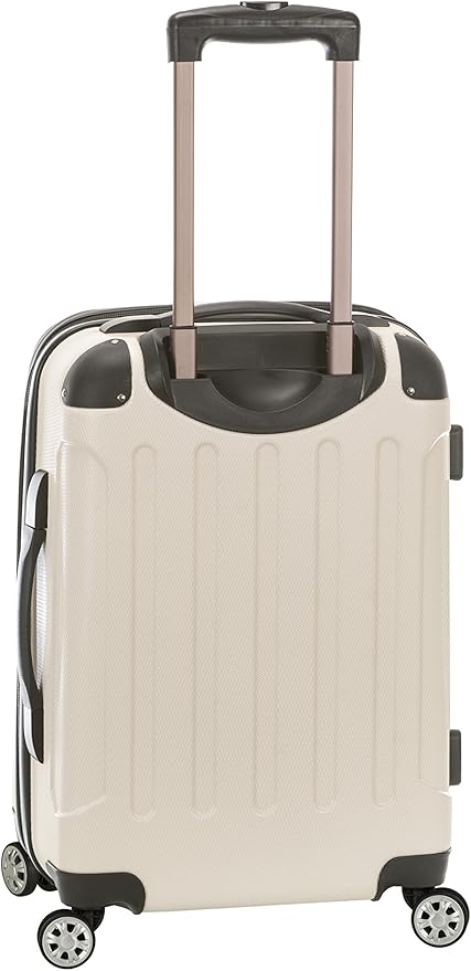 Rockland London Hardside Spinner Wheel Luggage, White, 3-Piece Set (20/24/28)
