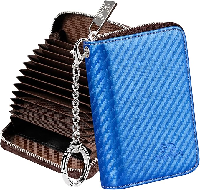 FurArt Zipper Wallet Women, RFID Blocking Credit Card Wallet, Business Card Holder, Compact Size KeyChain Wallet
