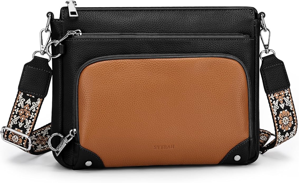 SYTRAH Anti-Theft Crossbody Purse for Women, Crossbody Shoulder Bag with Built-in Wallet & RFID Blocking for Travel Workout