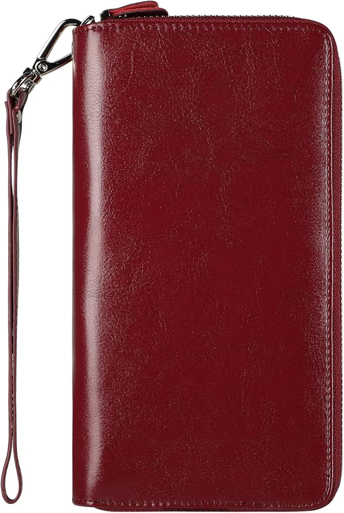 Lavemi Small Compact Women Wallet RFID Blocking Genuine Leather Bifold Purse with ID Windows