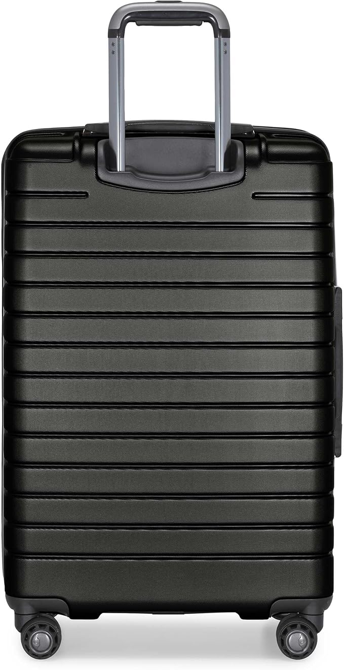 Traveler's Choice Archer Polycarbonate Expandable Luggage with Spinner Wheels, Grey, Checked 26-Inch