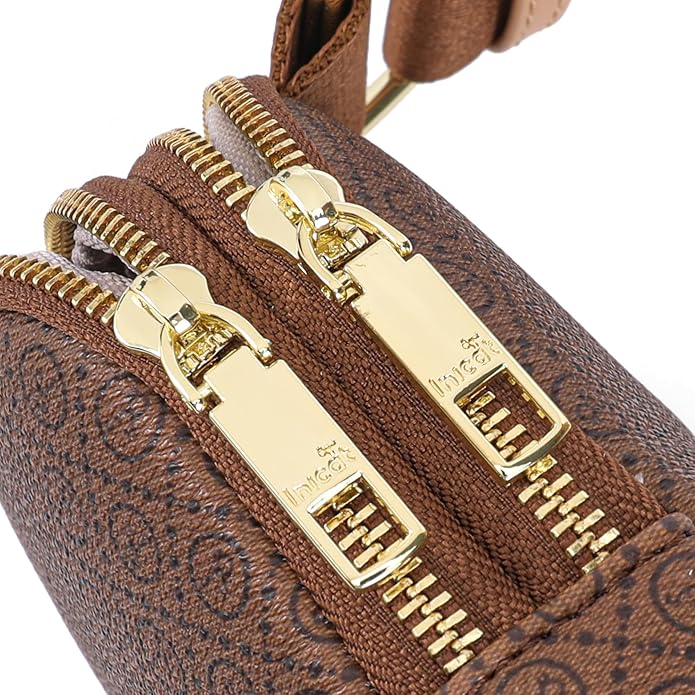 INICAT Anti Theft Crossbody Bag for Women, Small RFID Blocking Sling Purse with Zipper Lock for Travel, Vegan Leather