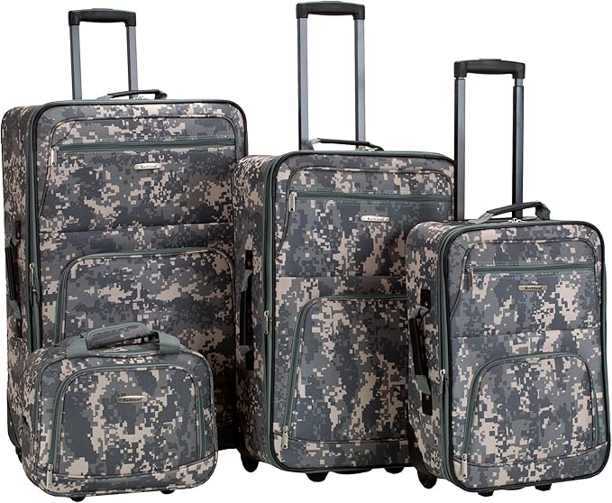 Rockland Journey Softside Upright Luggage Set, Acu Camo, 4-Piece (14/19/24/28)