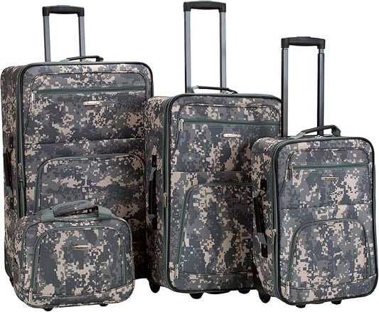 Rockland Journey Softside Upright Luggage Set, Acu Camo, 4-Piece (14/19/24/28)