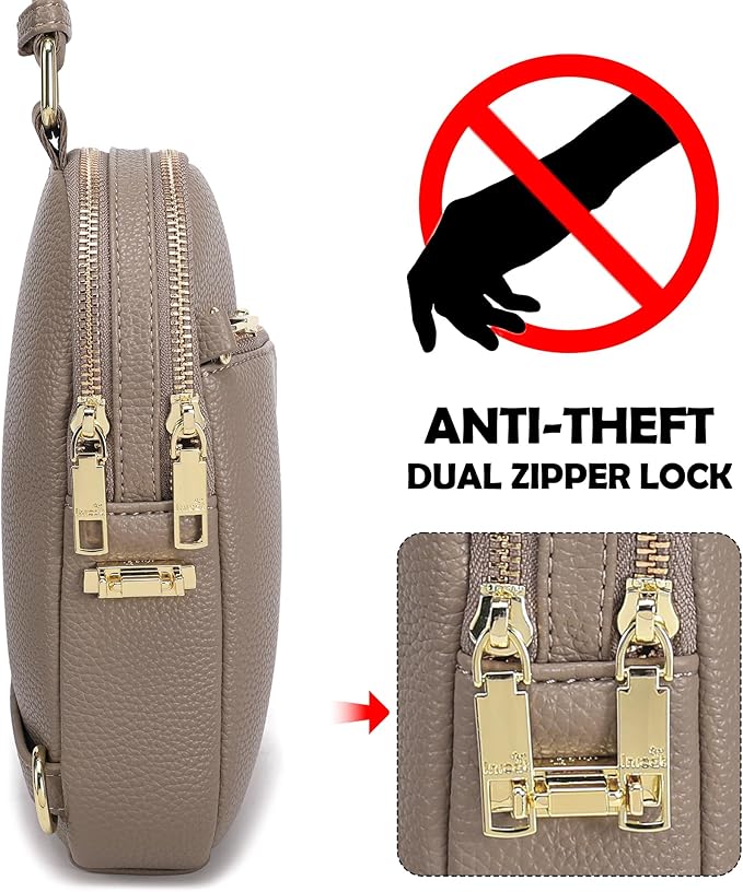 INICAT RFID Blocking Sling Bag, Anti Theft Crossbody Bag for Women, Travel Fanny Pack Style Purse, Vegan Leather