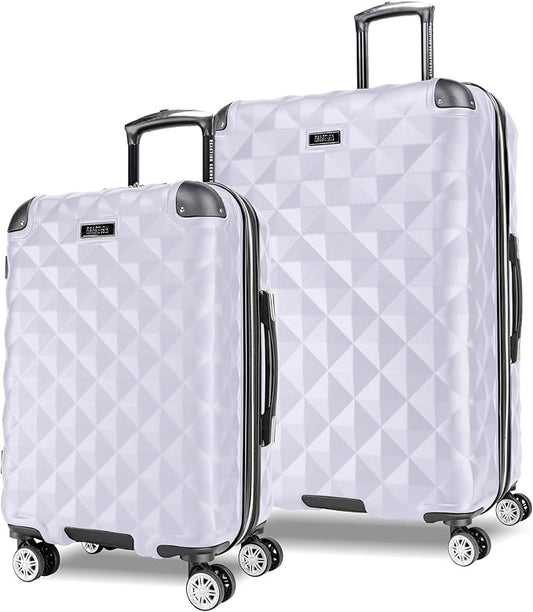 Kenneth Cole REACTION Diamond Tower Collection Lightweight Hardside Expandable 8-Wheel Spinner Travel Luggage, Lavender, 2-Piece Set (20" & 28")