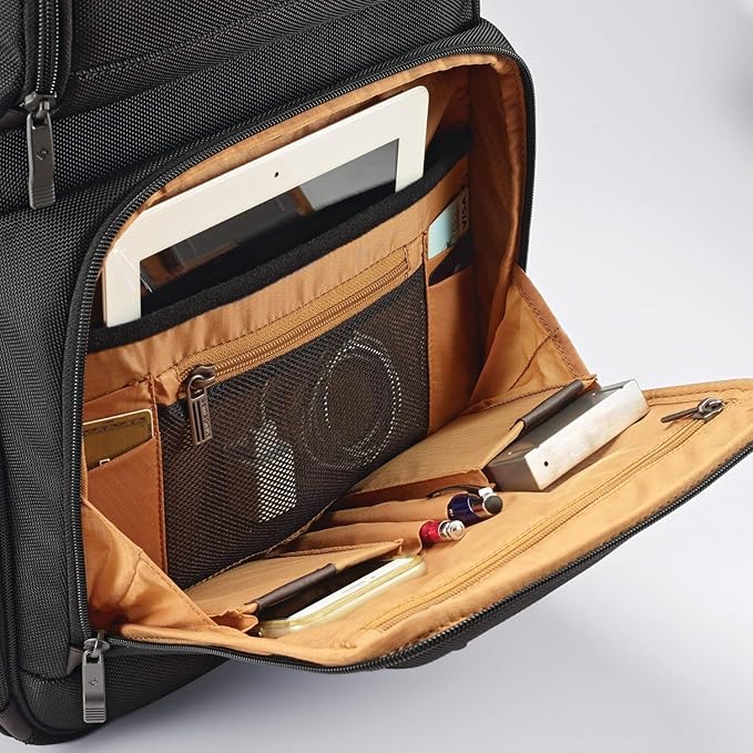 Samsonite Kombi Business Backpack – Ballistic Nylon, 15.6” Laptop Compartment, Tablet Pocket, SmartSleeve™, Multi-Pocket Organizer, Padded Straps & Back, Top Handle, Fleece-Lined Accessory Pocket