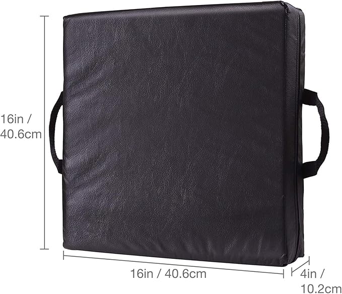 DMI Comfort Seat Cushion for Soft and Firm Support on Wheelchairs, Office Chairs, Dining Chairs and Stadium Seats, Standard Foam, 16 x 16 x 4, Black