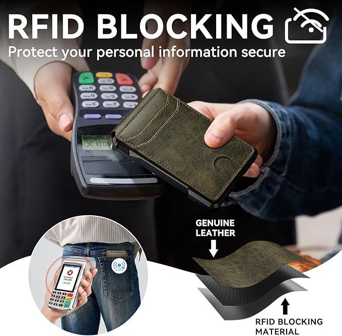 furid Smart Wallet For Men Slim: Rfid Minimalist Pop Up Wallets with Money Clip Metal Credit Card Holder - Gifts for Husband Father at Birthday Anniversary