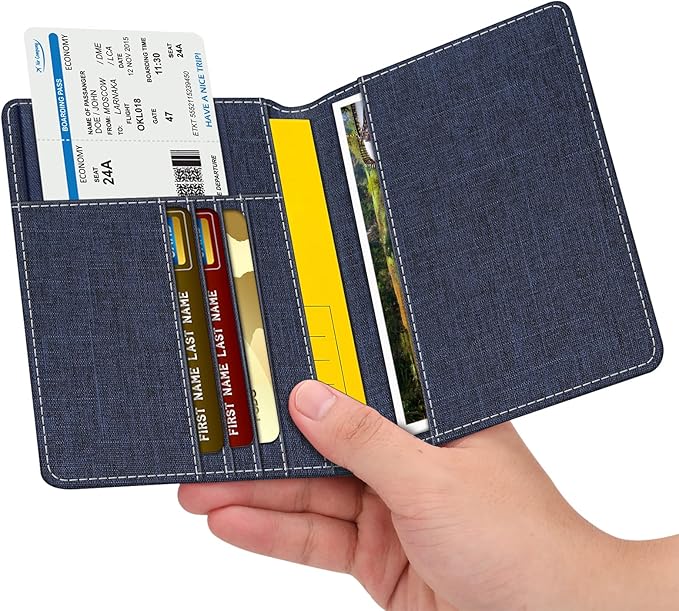 FINTIE Passport Holder, Slim Travel Wallet RFID Blocking Card Case Cover Passport Cover Protector Essentials with Credit Card Slots for Women/Men | Slim, RFID Blocking, Card Case Cover, Essentials, Credit Card Slots
