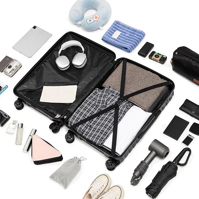 Luggage Sets 5 Piece Suitcases with Wheels, Suitcase Set ABS Hard Case Luggage with Spinner Wheels Durable Travel Luggage